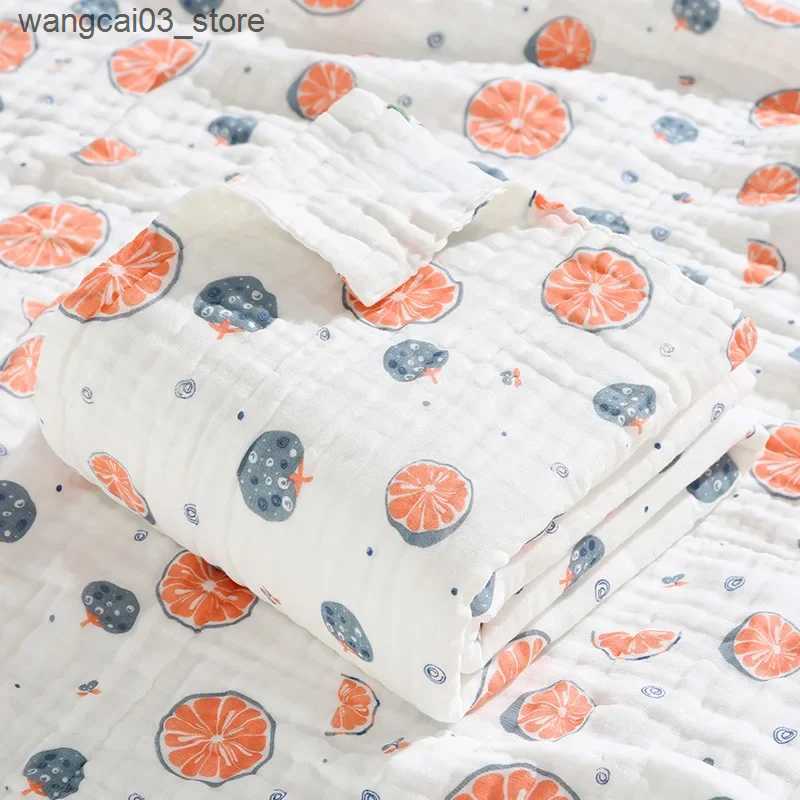 Blankets Swaddling 6 Layers Baby Blankets Newborn Muslin Cotton Gauze Soft Absorbent Swaddle Blankets Baby for Beds Shower Wipes Baby Bath Towel L2409