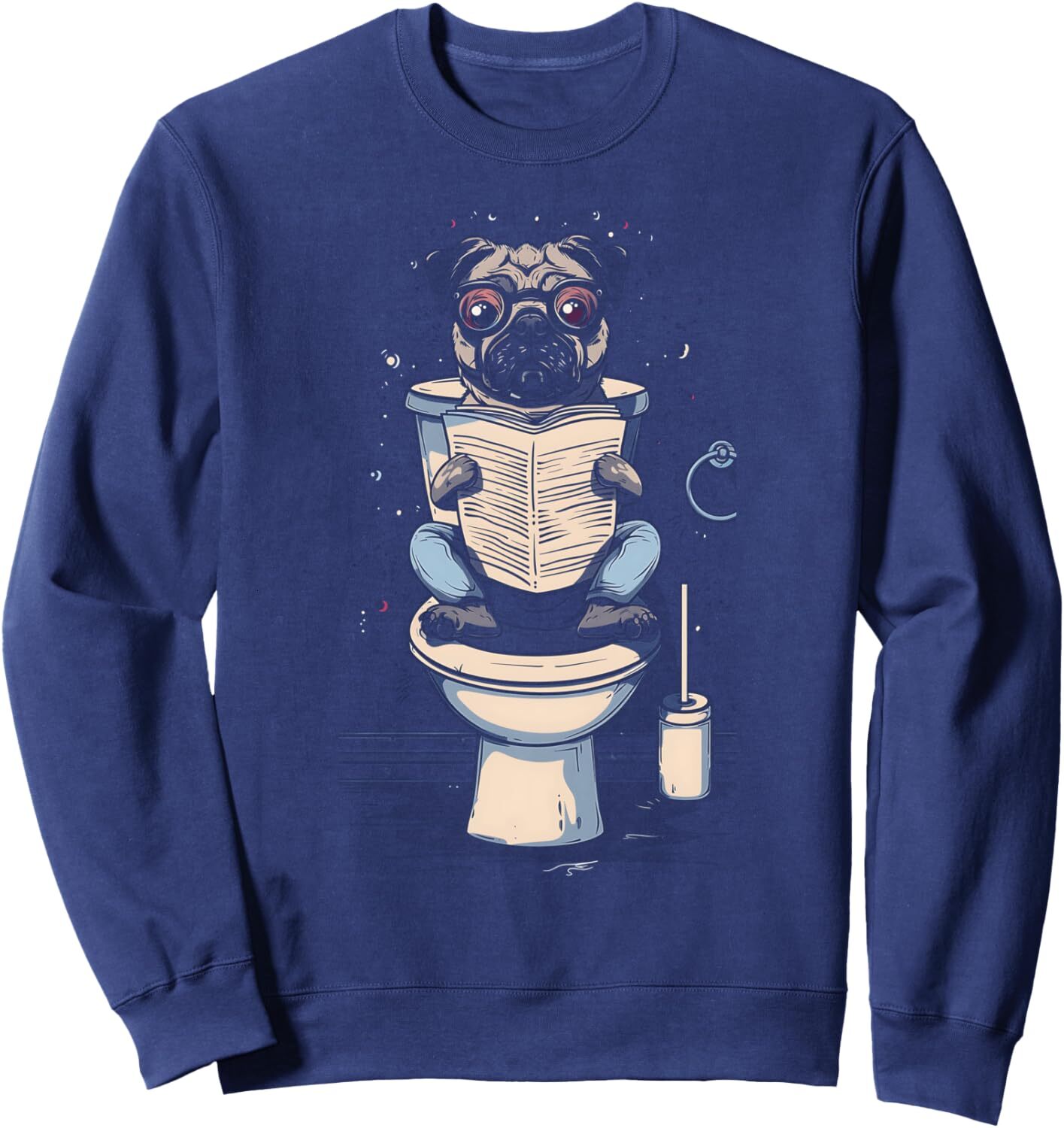 Long Sleeve Shirts for Men sweatshirt Bulldog Bathroom Reader Funny Dog Lover Design Graphic Tees Sweatshirt Streetwear Casual tops clothes