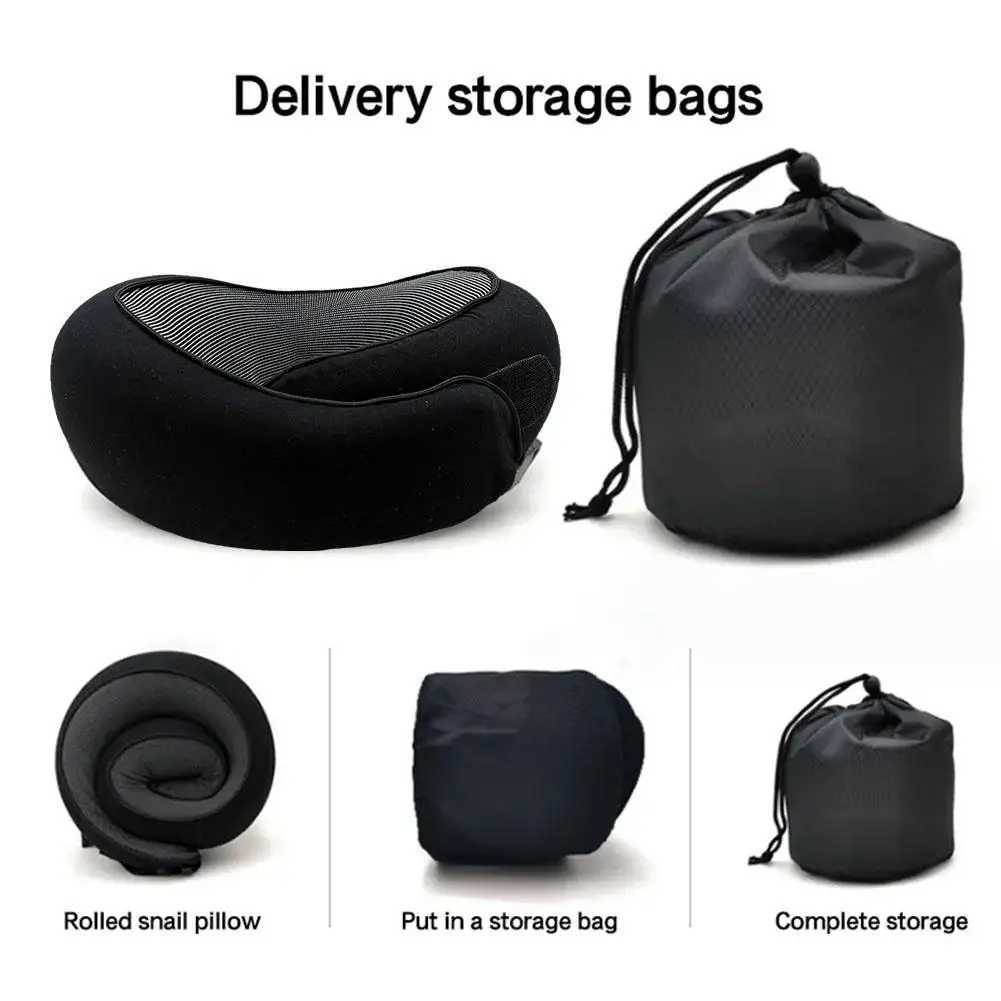 Adjustable U-shape memory foam travel neck pillow suitable for portable head support in cars planes and during sleep W240819