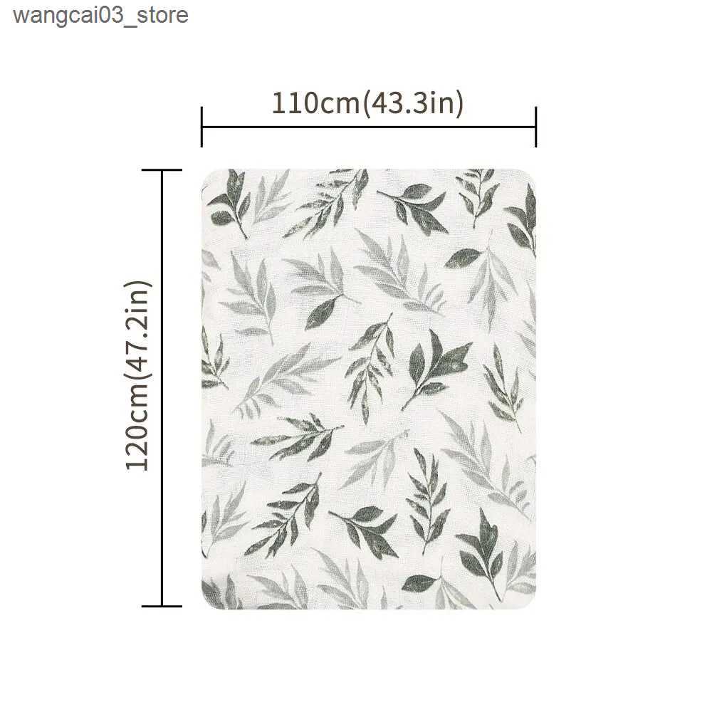 Blankets Swaddling 100% Cotton 120*110cm 2 Layers Newborn Baby Bath Towel Wrap Muslin Swaddle Blankets L240910