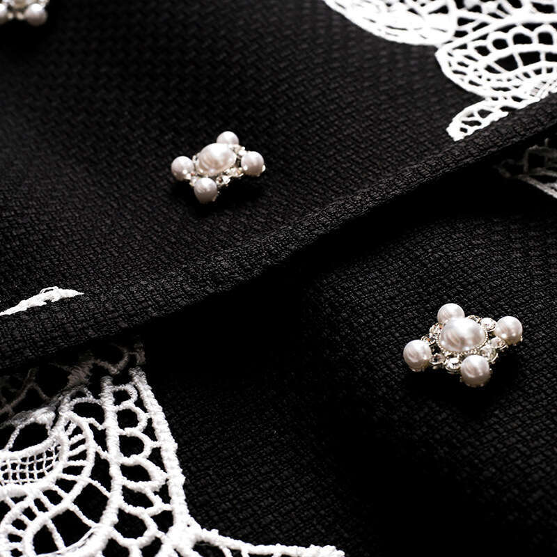 autumn women 2024 new high-end lace long sleeved slimming mid length A-line dress