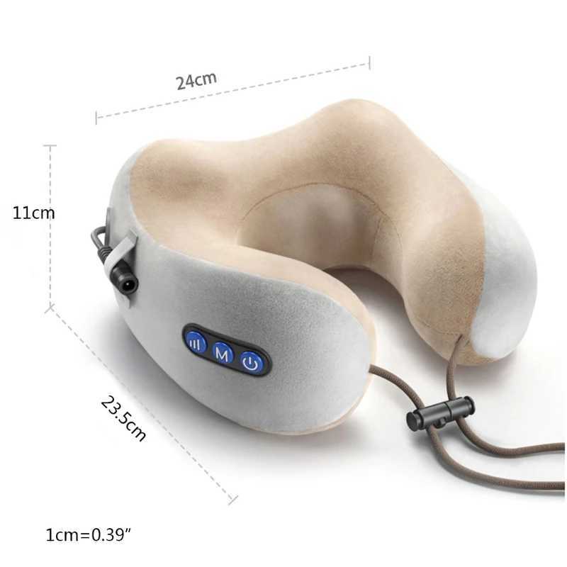 Car U-shaped electric massage pillow multifunctional Cervical Vertebra massager heated neck protector massage direct delivery W240819