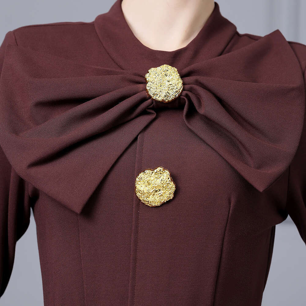 large bow design with a dignified and atmospheric feel suitable for formal occasions slim fit hip hugging skirt dress 2024 autumn new item