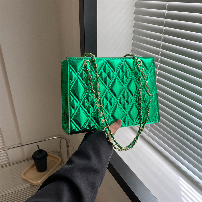 Trendy texture mirror for women new fashion single shoulder stylish small square bag, simple hand-held crossbody bag