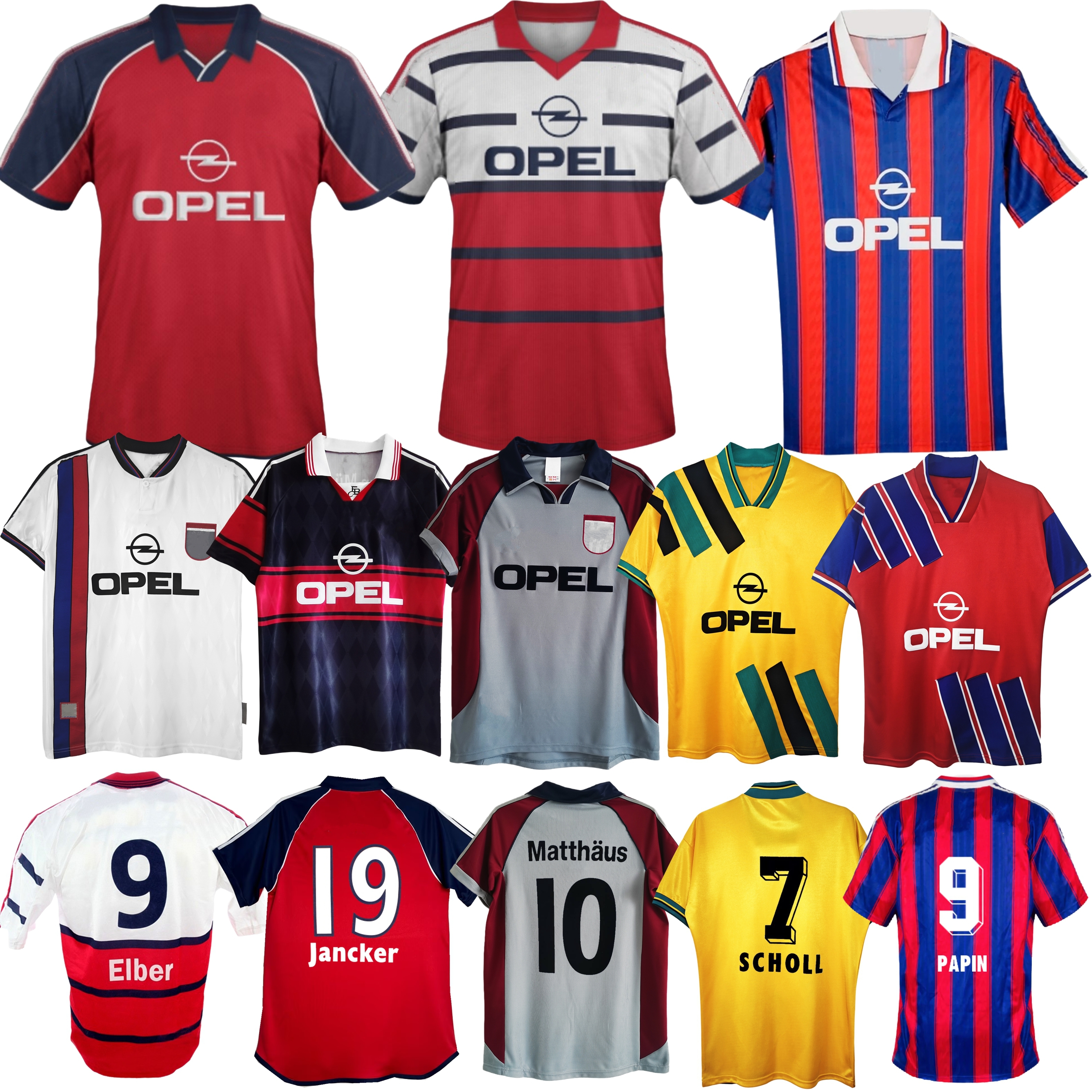 1997 1998 1999 2001 Matthaus Elber retro soccer jerseys 93 95 96 Scholl Effenberg Basler Bayerner Klinsmann Lizarazu Jancker vintage classic football shirt