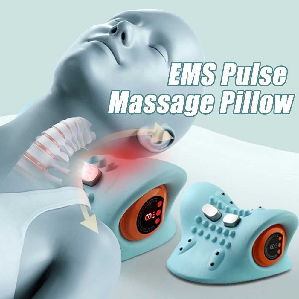 EMS Electric Neck Massager Cervical Point Massage Pillow Massager Relaxing Pillow Massager Hot Compression Neck Care Massage Pain Relief W240819