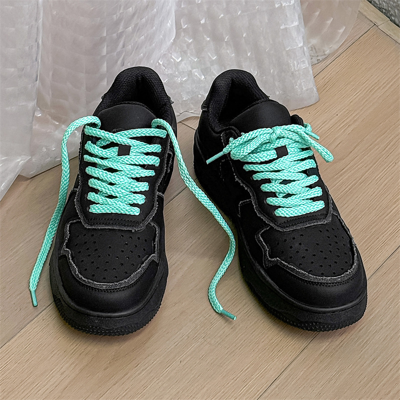 Designer 2024 Autumn/Winter New Black Warrior Solid Color Low Cut Sports Skateboarding Casual Couple's Thick Soled Tall Board Shoes