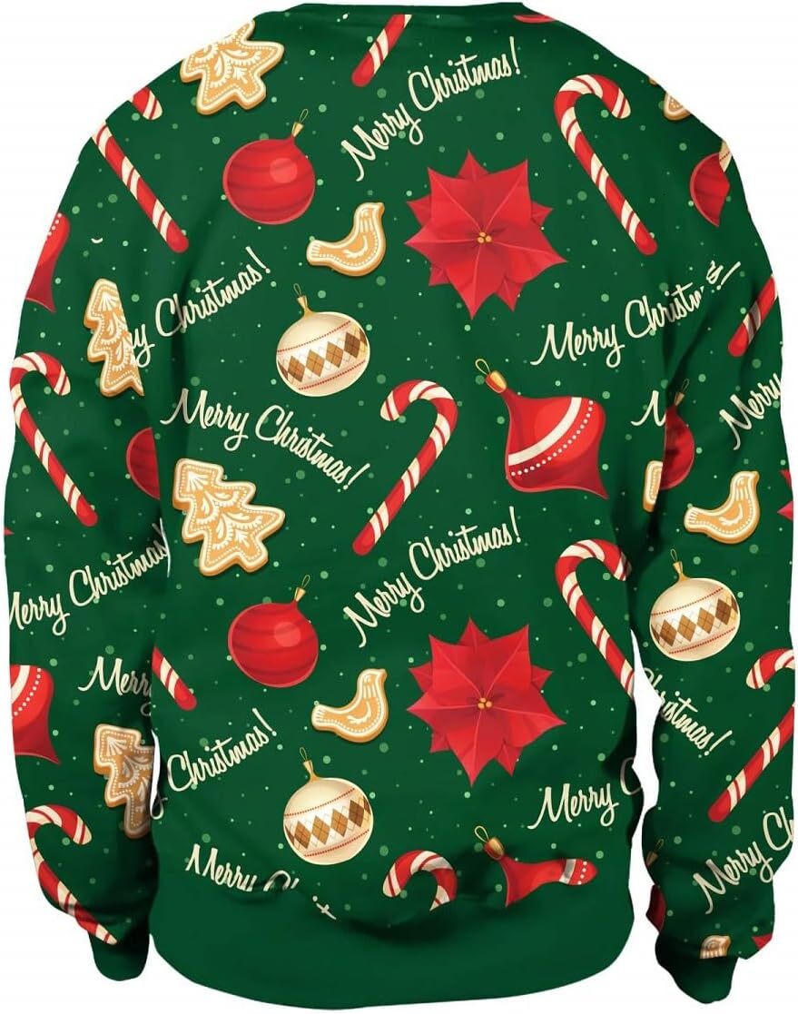 Long Sleeve Shirts for Men sweatshirt Unisex's Ugly Christmas Jumper Sweater Printed Pullover,3D Funny Digital Print Sweatshirt Suit for Men