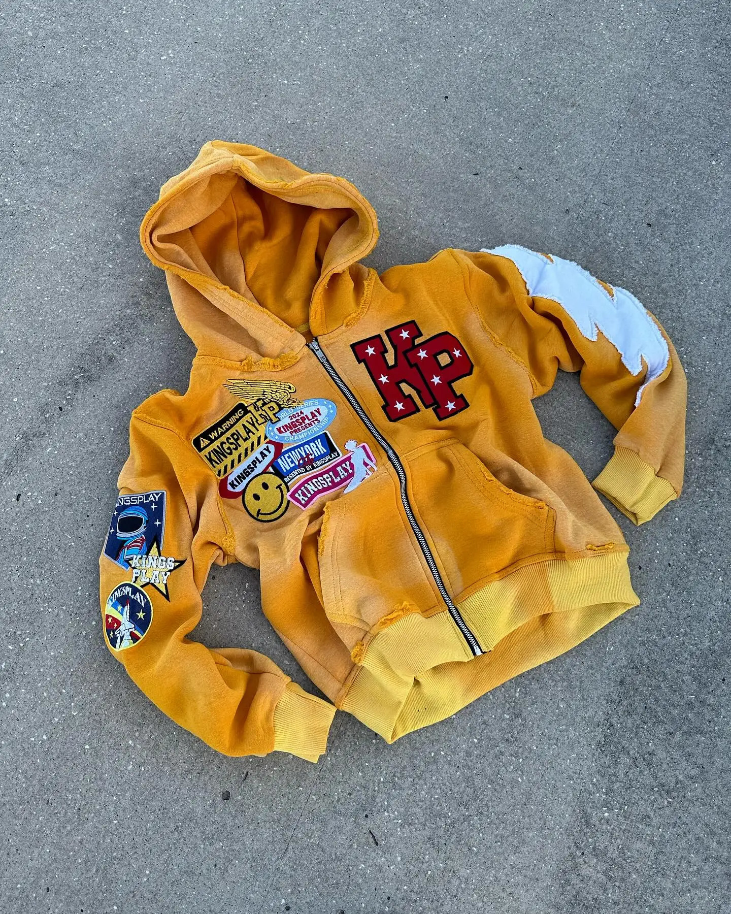 Y2k Fashion Retro Punk Trendy Zipper Hoodie Mens American Street Harajuku Hip hop Letter Embroidered Oversized Sweatshirt 241011