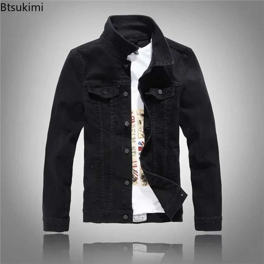 2024 Mens Denim Jeans Jacket Spring Autumn Mens Ultra Thin Denim Jacket Solid Long Sleeve Casual Mens Jacket M-4XL W241011