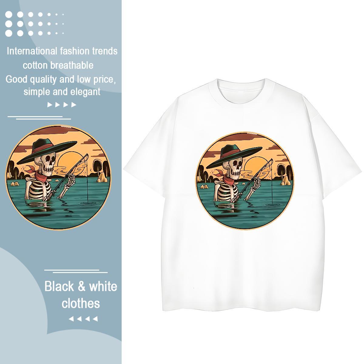 2024 Casual T Shirt For Woman 230g Pure Cotton Breathable Street Casual sea Woman Tshirt High quality Floral Print Tee Shirt