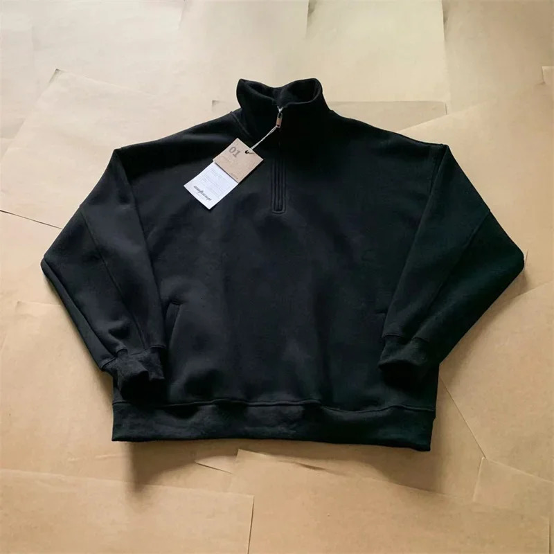 Half Zipper n Sweatshirts For Men Autumn Y2K Vintage Stand Collar Pullover Hoodies Korean Fashion Casual sudadera 241011
