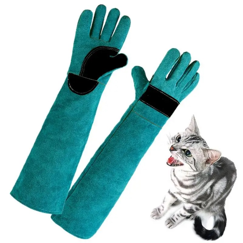 High Quality Pet Gloves Cowhide Leather Anti-grasping Anti Bite Protective Glove SnakeLizard Cat Dog Gardening Work Train Gloves