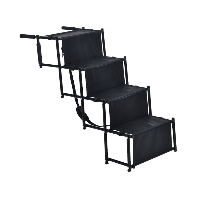 Portable Foldable 4 StepsLight Weight Steel Frame Folding Non-Slip Four Floors Pet Dog Car Stair For Dog