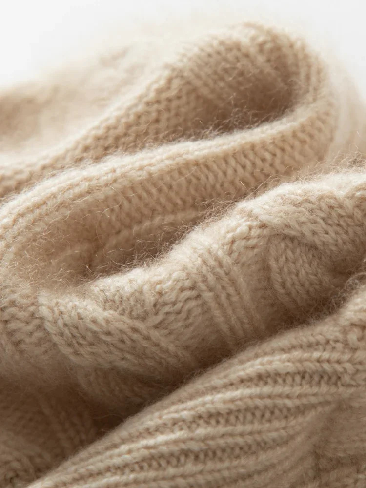 Cashmere cable bead solid knit womens hat unisex wool cashmere mens Year soft Christmas warm hair 241009