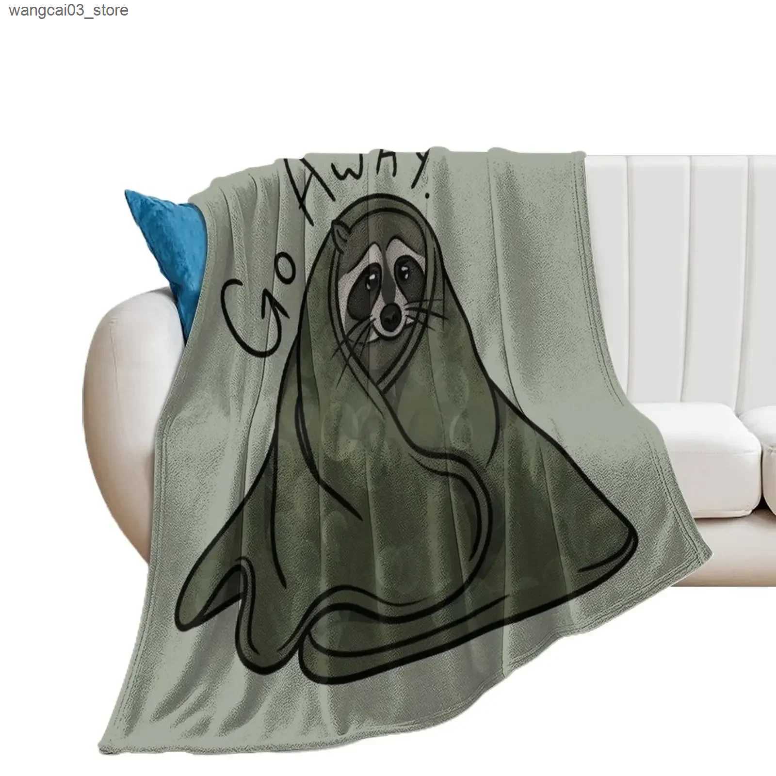 Blankets Swaddling Introvert Raccoon Throw Blanket KidS Softest Fashion Sofas Blankets L240910