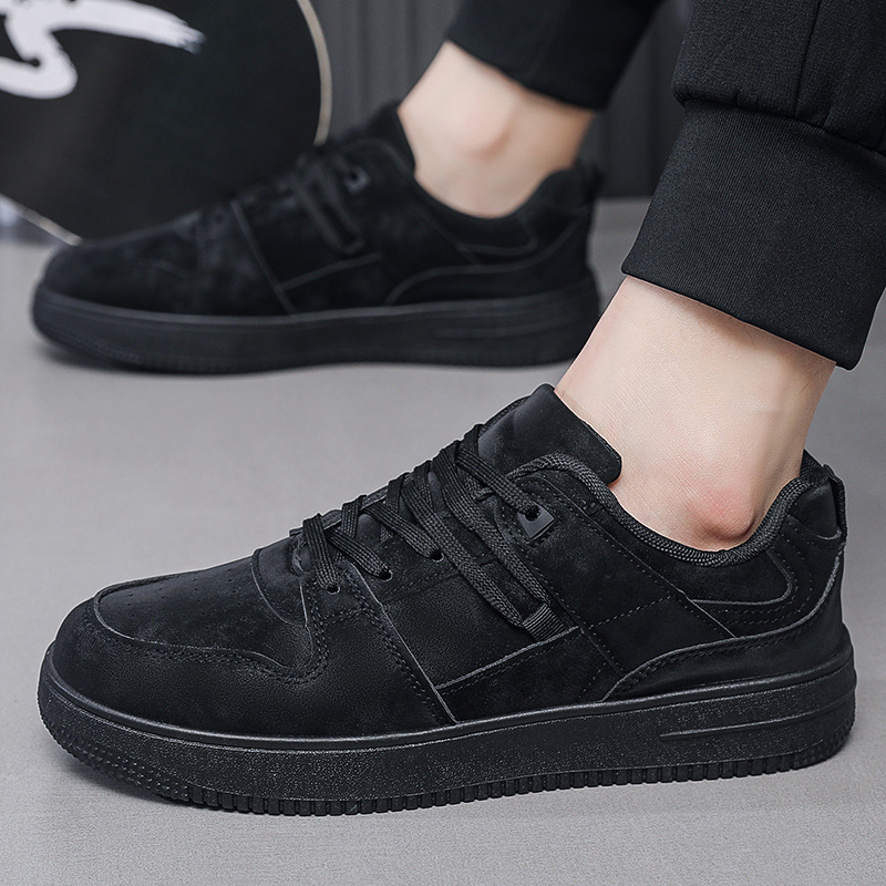 Men Casual Shoes Black White Brown Breathable Trendy Shoes Non-Slip Lace Up Outdoor Platform Sneakers