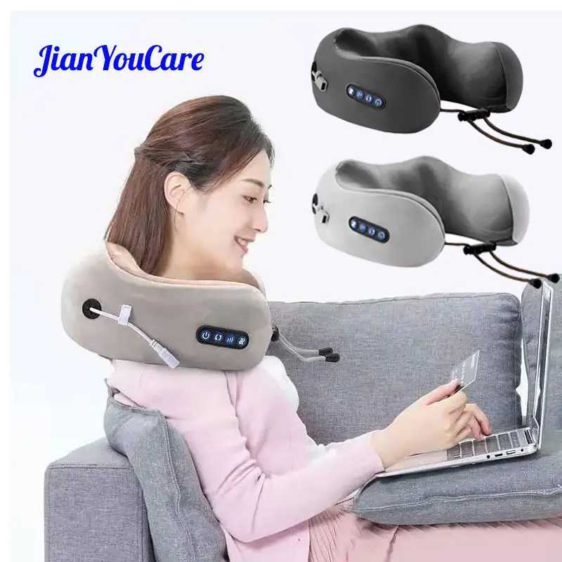 JianYouCare Portable U-shaped Certificate Vibration Massage Pillow Heating 3D Knee Finger Pressure Neck and Shoulder Massager Relieves Fatigue W240819