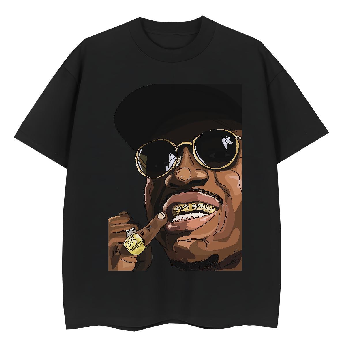Fashion Woman T Shirts 230g Cotton Breathable Crew Neck High Street Hip Hop happy Lady T shirt Wholesale Black Oversized Tees Shirts