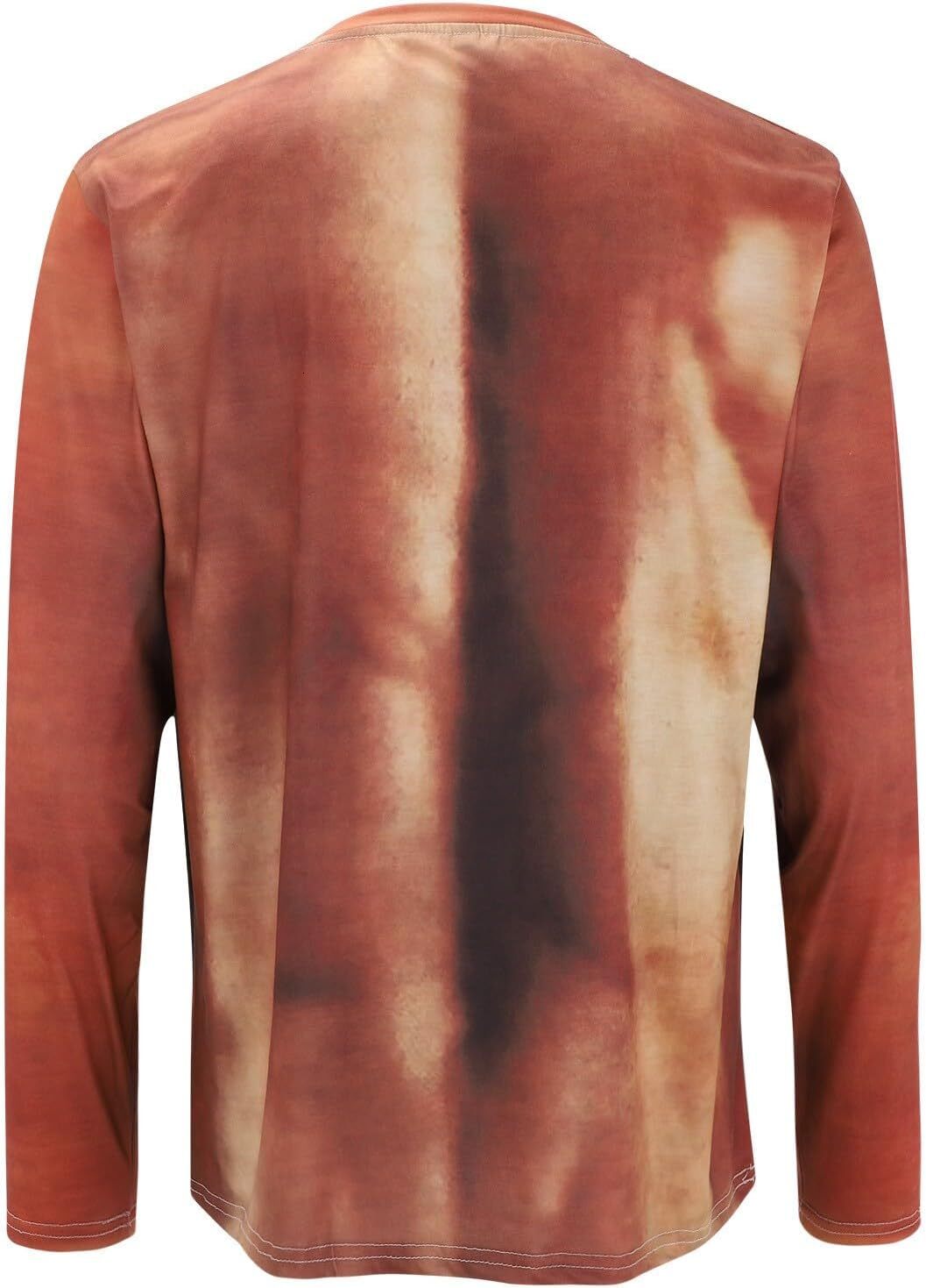 Long Sleeve Shirts for Men sweatshirt Men's 3D Print Fake Muscles Shirts Long Sleeve Crew Neck Workout Funny Novelty Graphic Pattern Pullover coo