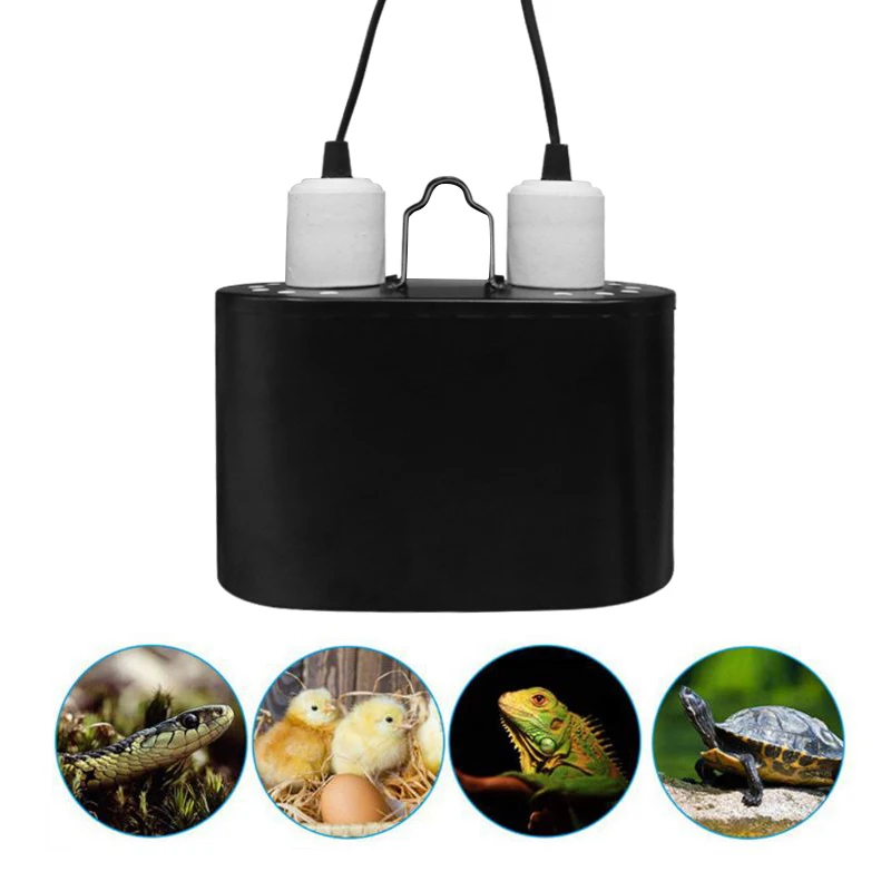 Reptile Light Fixture for Reptile Dome Uvb Light Fixture Dual Lamp Cap Combo Integration Design Heat Lighting Lamp Kit