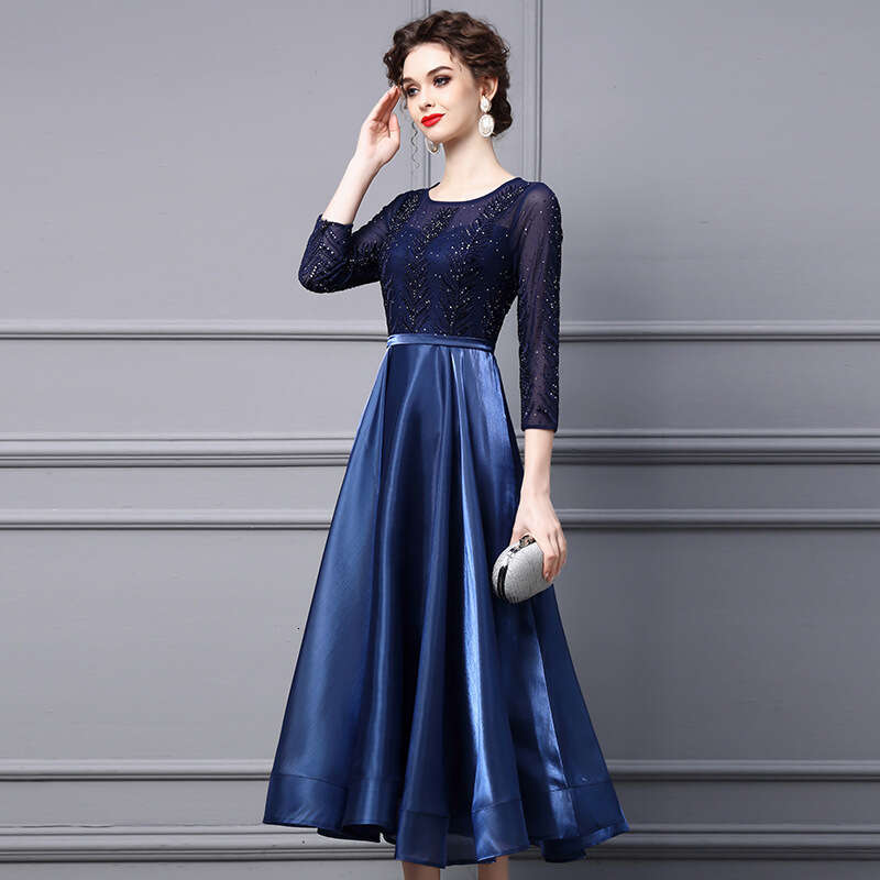 Formal Occasion 2024 Autumn New Embroidered Three Dimensional Cutting Long Dress Skirt