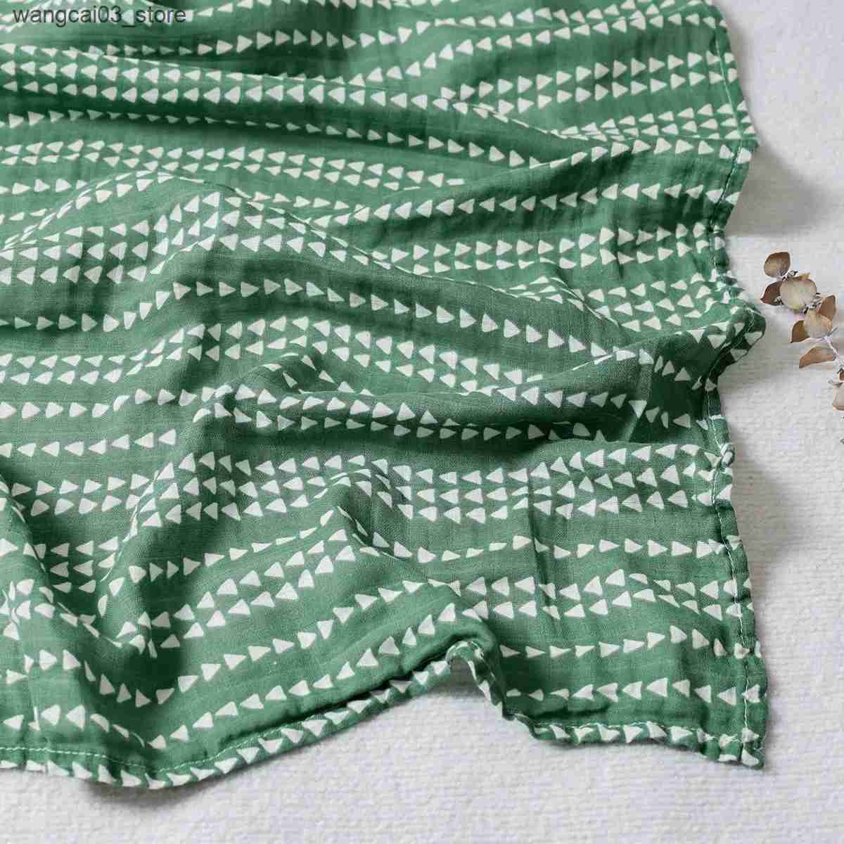 Blankets Swaddling Gauze Cotton Muslin Swaddle Wrap Baby Receiving Blanket Bedding Sheet 120x110cm Newborn Baby Boy Blankets L240910