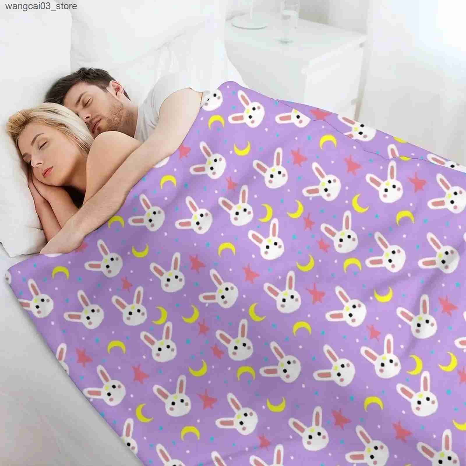 Blankets Swaddling Cute bunny Throw Blanket KidS Luxury Brand Custom Soft Beds Blankets L240910