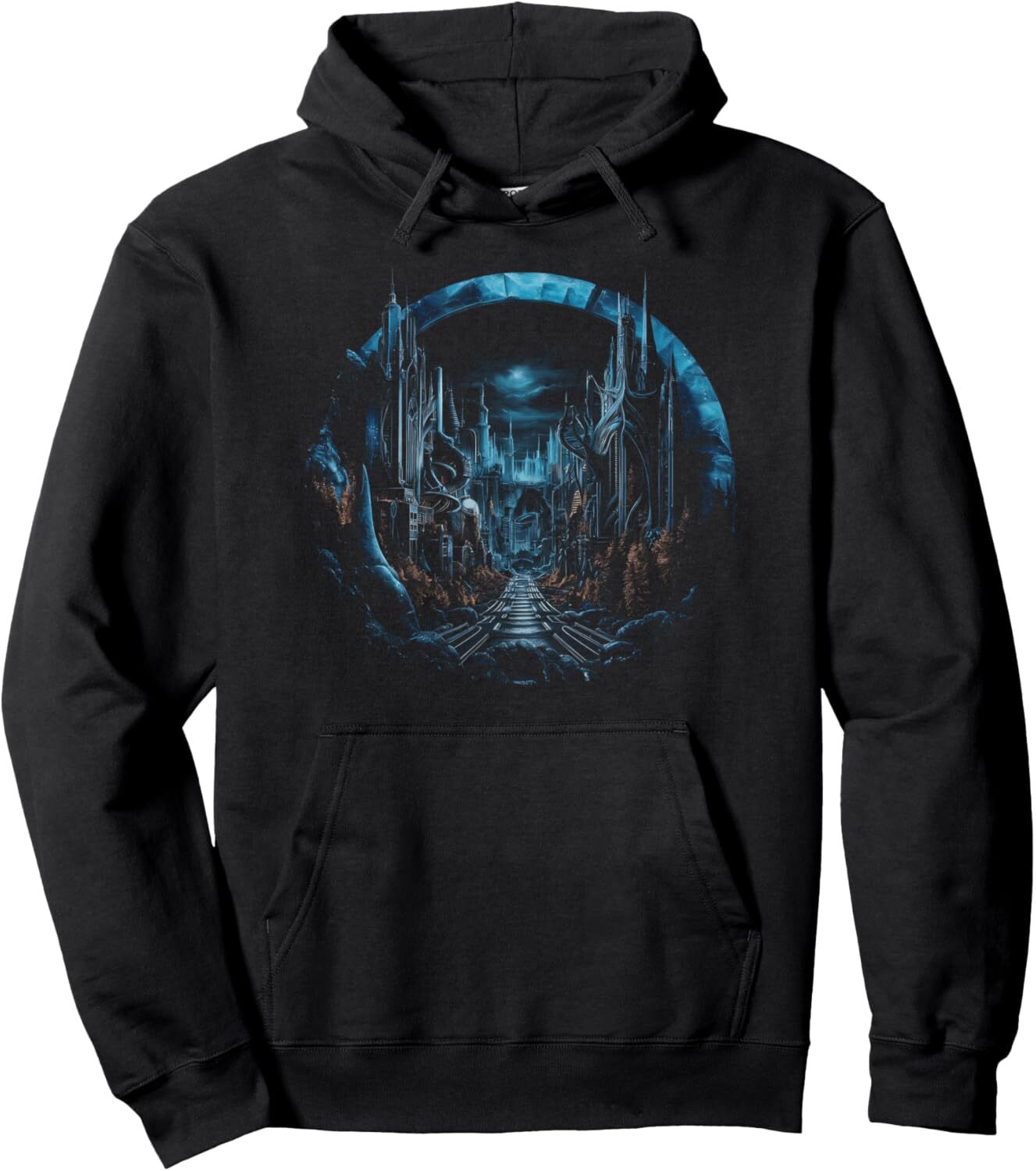 Hoodie for Mens Womens Futuristic Cityscape Sci-Fi City Lovers Graphic Holiday Tees Pullover Hoodie Graphic Hoodies sweatshirt Pullover Long Sleeve