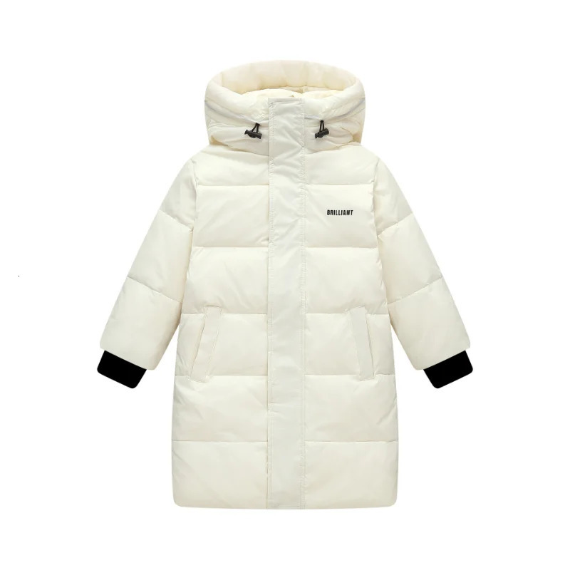 Childrens Long Coat White Duck Down Hooded Jacket Winter Boys Girls Warm Clothes Fashion Long Coat Kids Winter Clothes 241008
