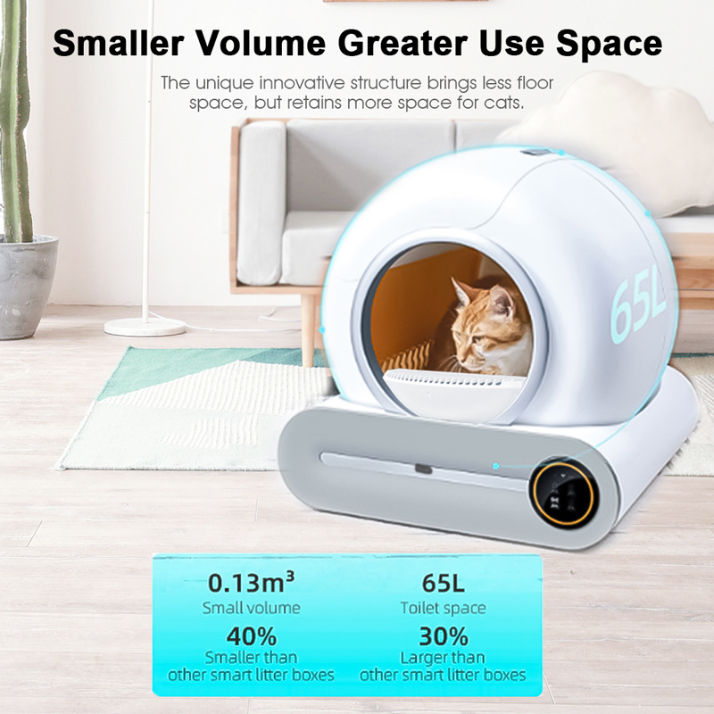New fashion design low noise app wifi touch control Intelligent electric self cleaning smart automatic cat litter box