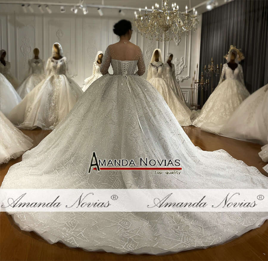 Amazing Full Pearls Ball Gown Wedding Dress Custom Order Sizes Real Work