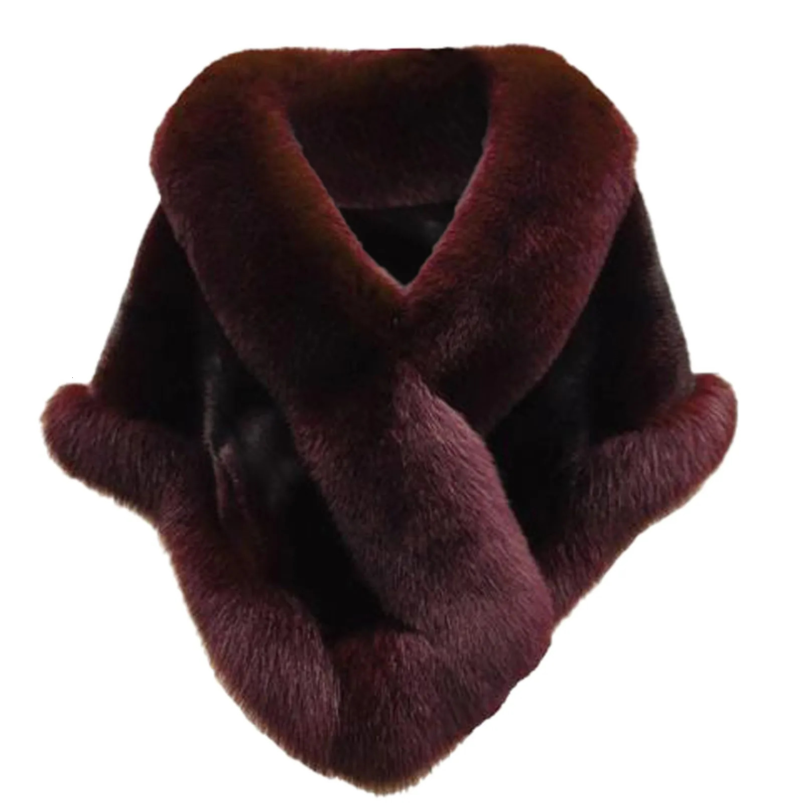Elegant White Faux Fur Wraps Shawl Autumn Winter Wedding Bridal Evening Party Warm Scarf Wraps Soft Mink Fox fur Dress Cloak 241009