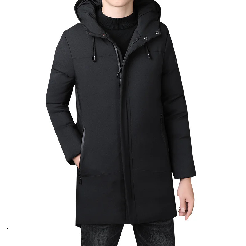 hoodie casual fashion long thick coat Parkas jacket mens winter windproof coat mens clothing high-quality 241007