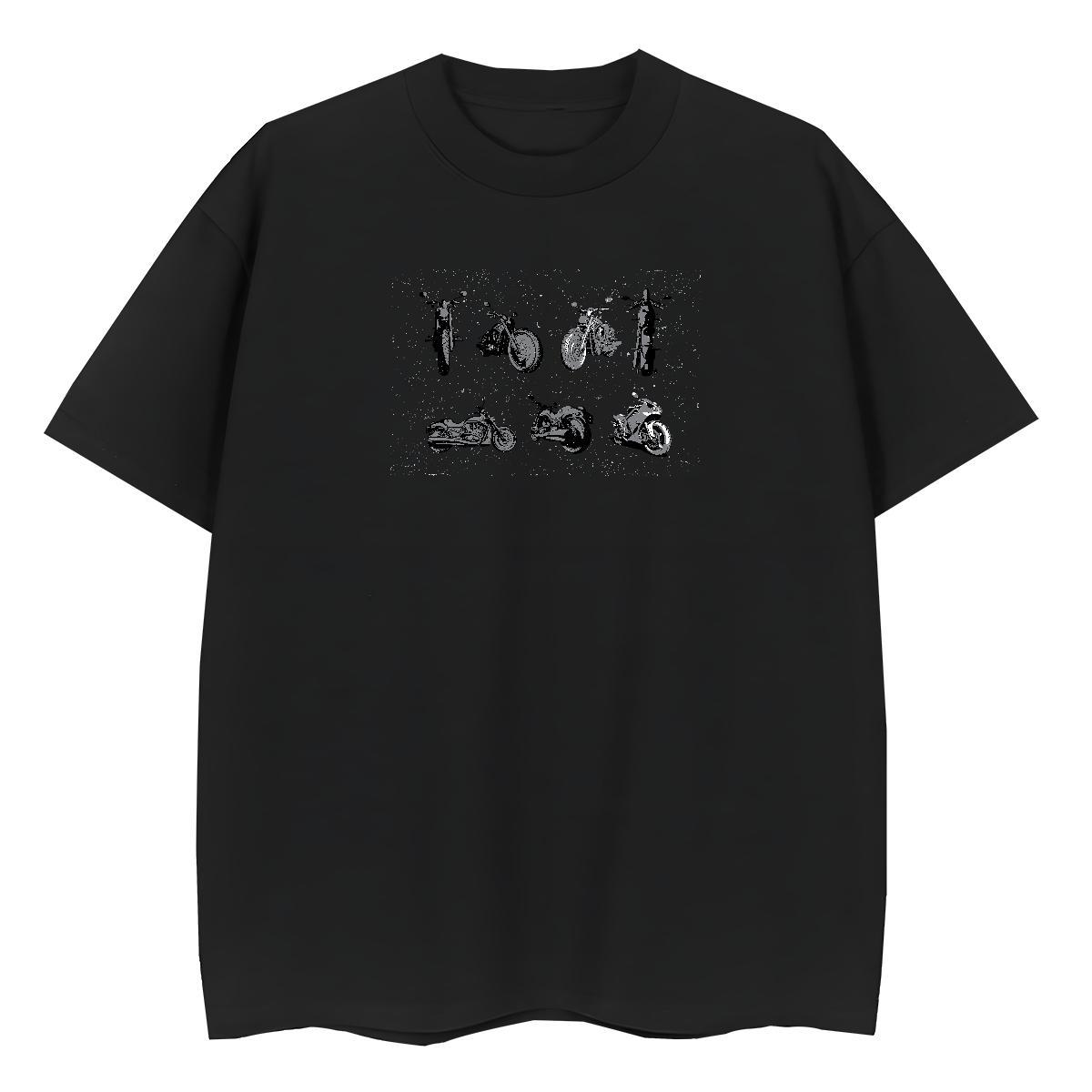 New T-Shirts 100% Cotton 230g Comfortable Home Outdoor Motorcycle Unisex Tshirts Loose fit Custom Cartoon Top Tees