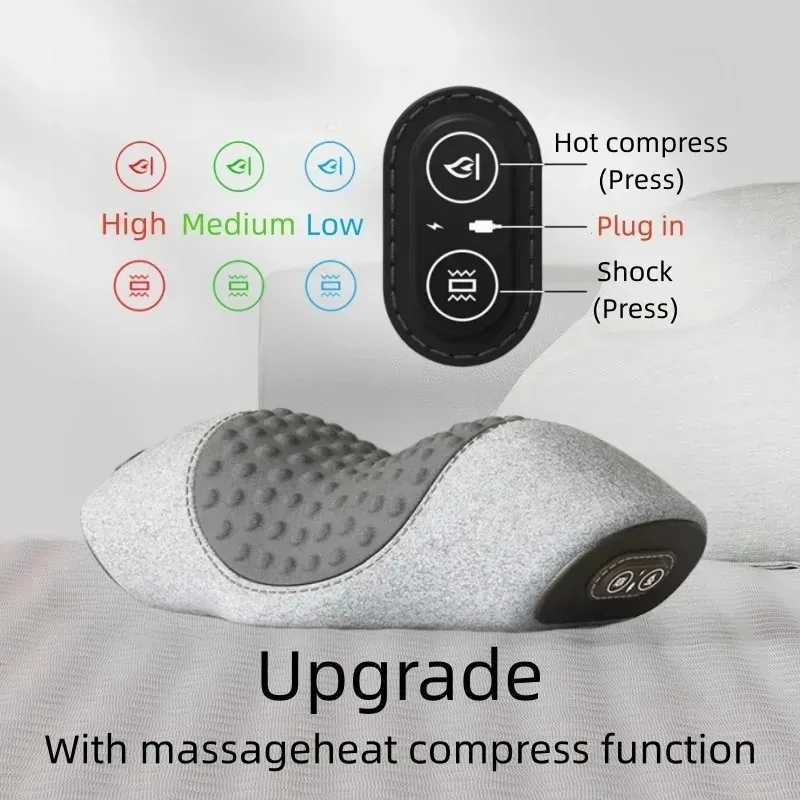 Electric massage pillow promotes blood circulation relieves muscle fatigue compresses heat vibrates and relaxes the body improves sleep quality W24081