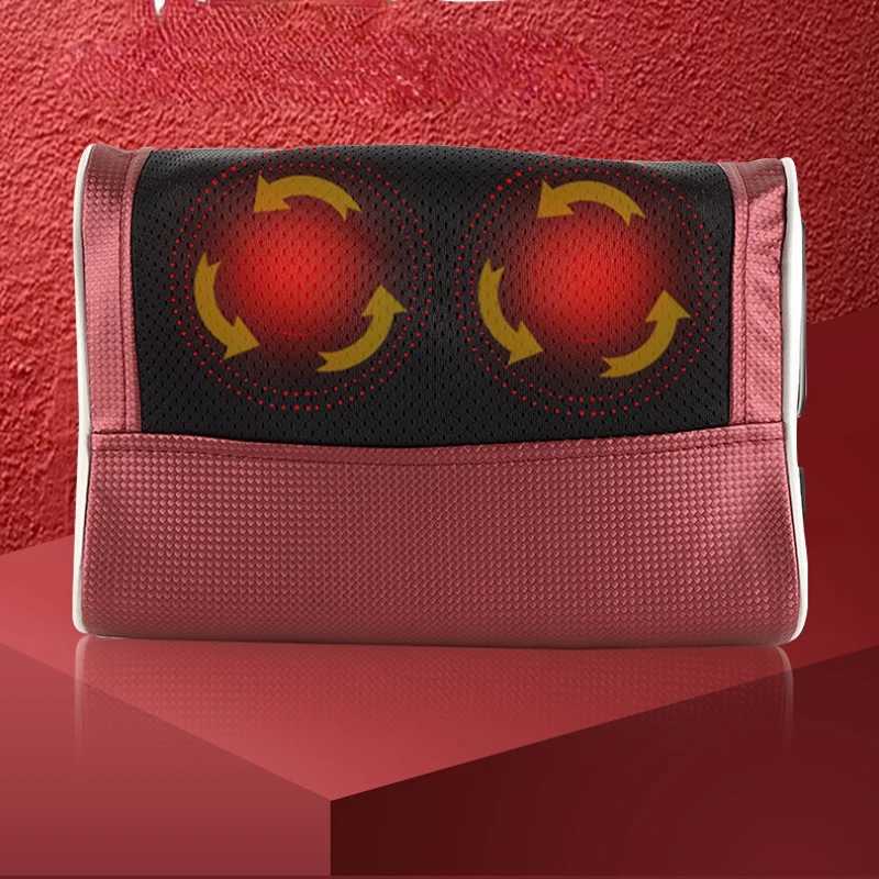 BXA neck massager pillow electric finger press neck massager pillow with hot head back neck rolling kneading neck massager relaxation W240819