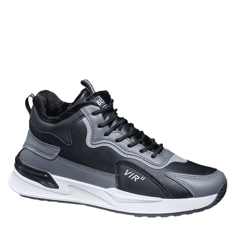 Fashionable velvet versatile casual leather warm cotton sports white board men's trendy shoes