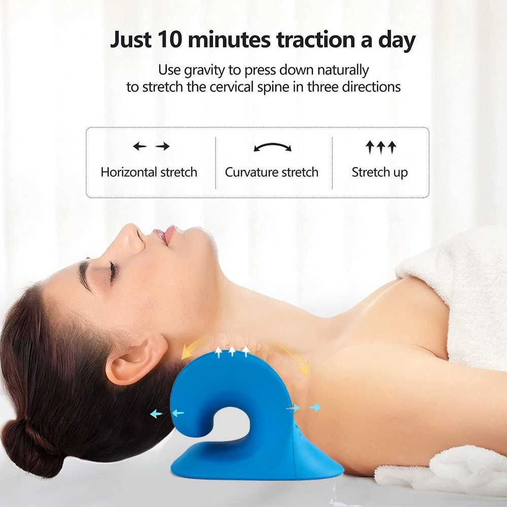 Hot neck stretching machine for relieving neck pain orthopedic nursing traction equipment pillow heating shoulder relaxation finger pressure massager 