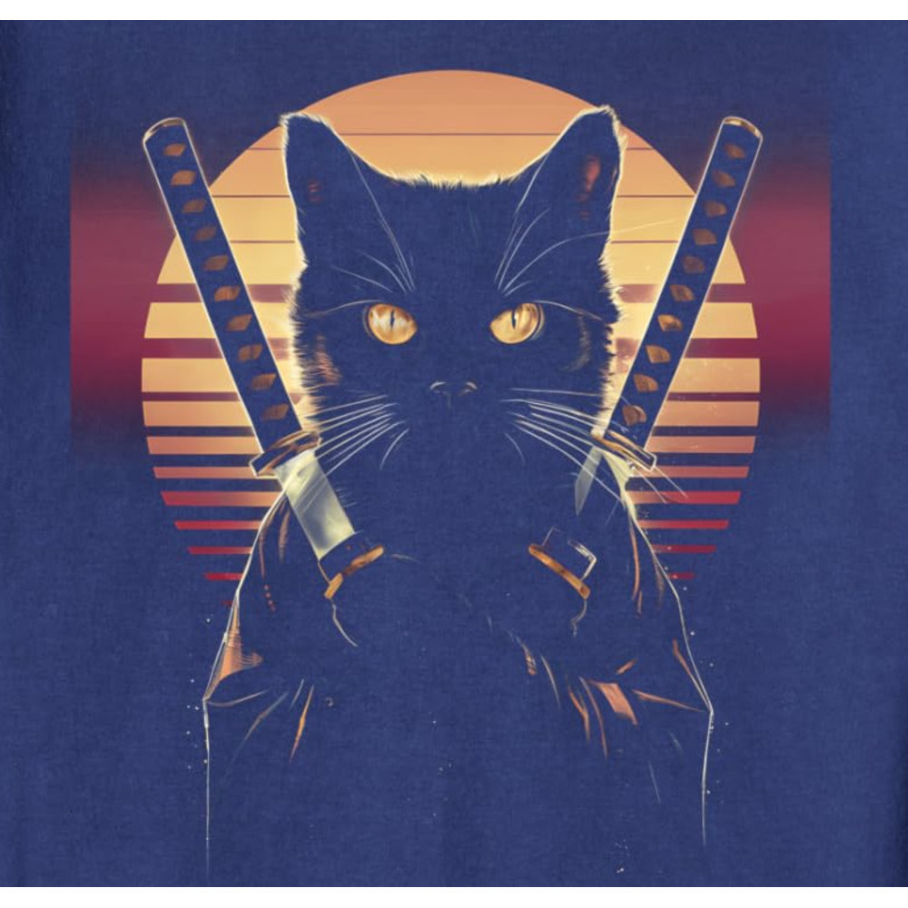 Long Sleeve Shirts for Men sweatshirt Cat Lover Japanese Sunset Retro Cat Owner Design Sweatshirt Tee Streetwear Casual tops clothes