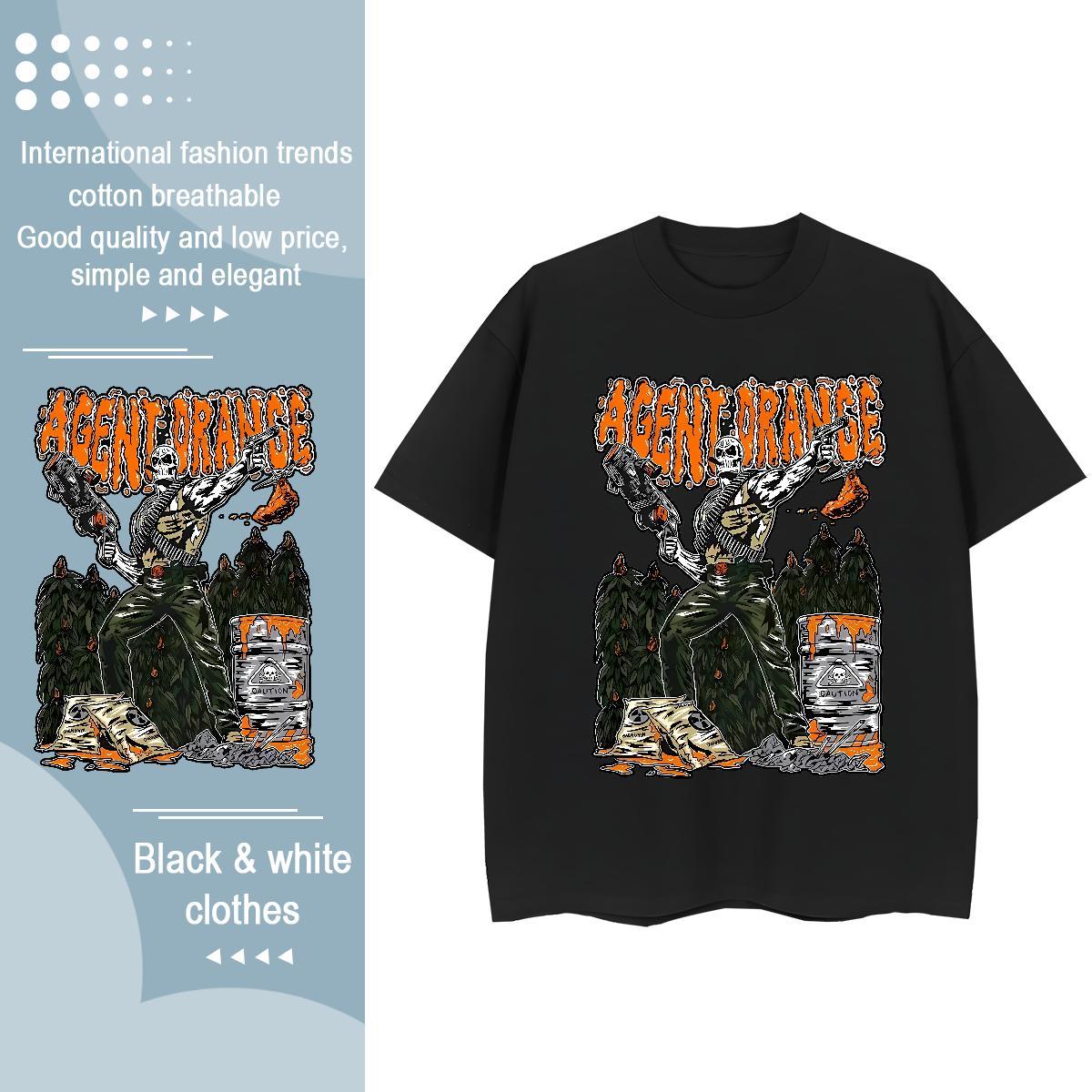 2024 Designer T-Shirts 230g Cotton Breathable Street skull Tshirt for Man Woman Nice Custom Printed Tops Shirt