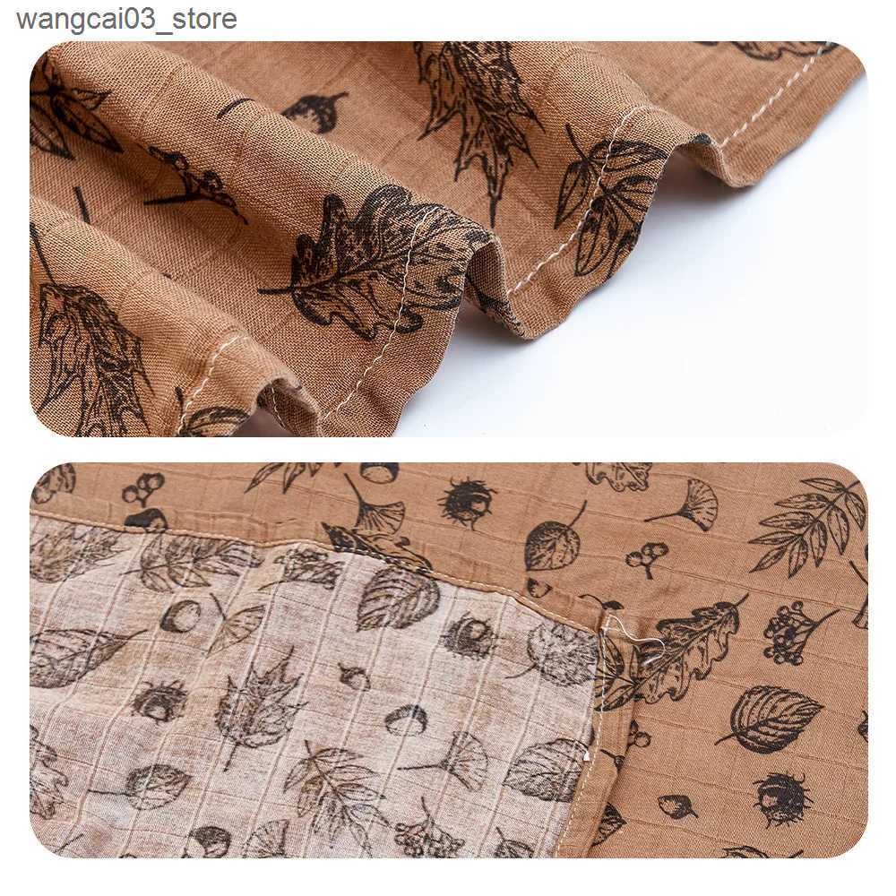 Blankets Swaddling Kangobaby #My Soft Life# 2023 New Premier Quality Bamboo Cotton Baby Muslin Blanket And Cap Breathable Newborn Swaddle L240910