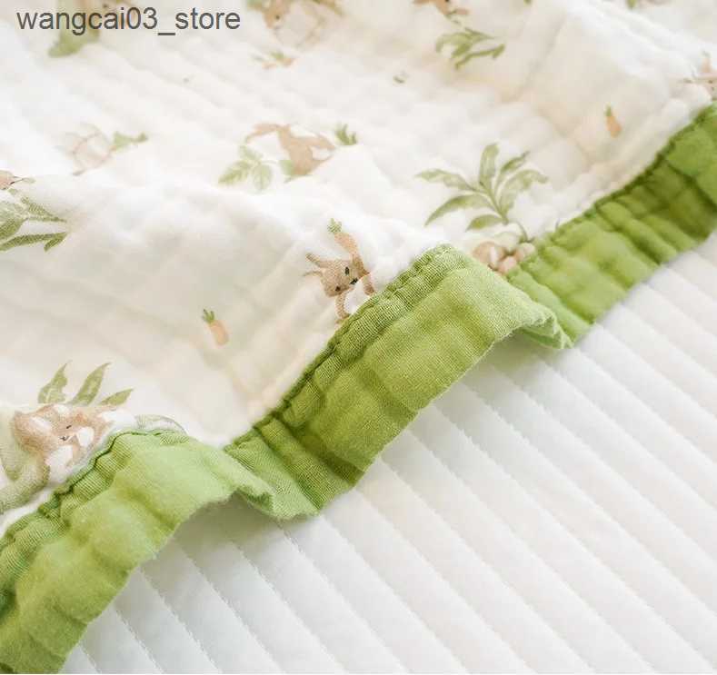 Blankets Swaddling Cotton Swaddle Blanket Baby Blanket Solid Color Animal Print Muslin Cotton Swaddle New Born Stroller Cover L240910