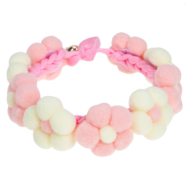 Dog Collars Pet Collar Adjustable Girl Cat Bandana Scarf Ball Puppy To Weave