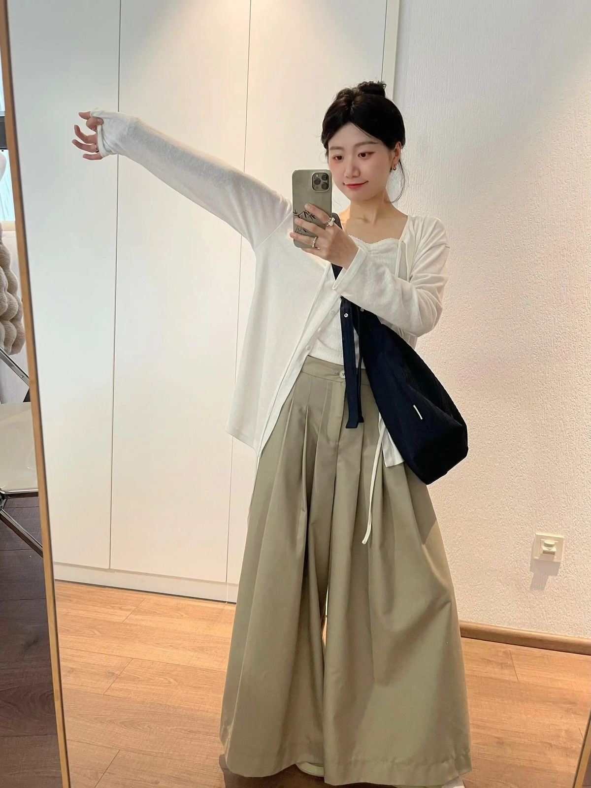 Miyagawa lightweight Korean style niche single shoulder cross body bag waist bag college student solid handbag 241008