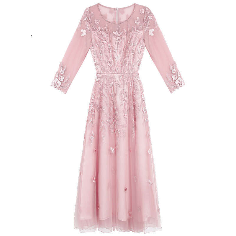 2024 Autumn New Style Womens Flavor High end Nail Bead Embroidered Long Dress