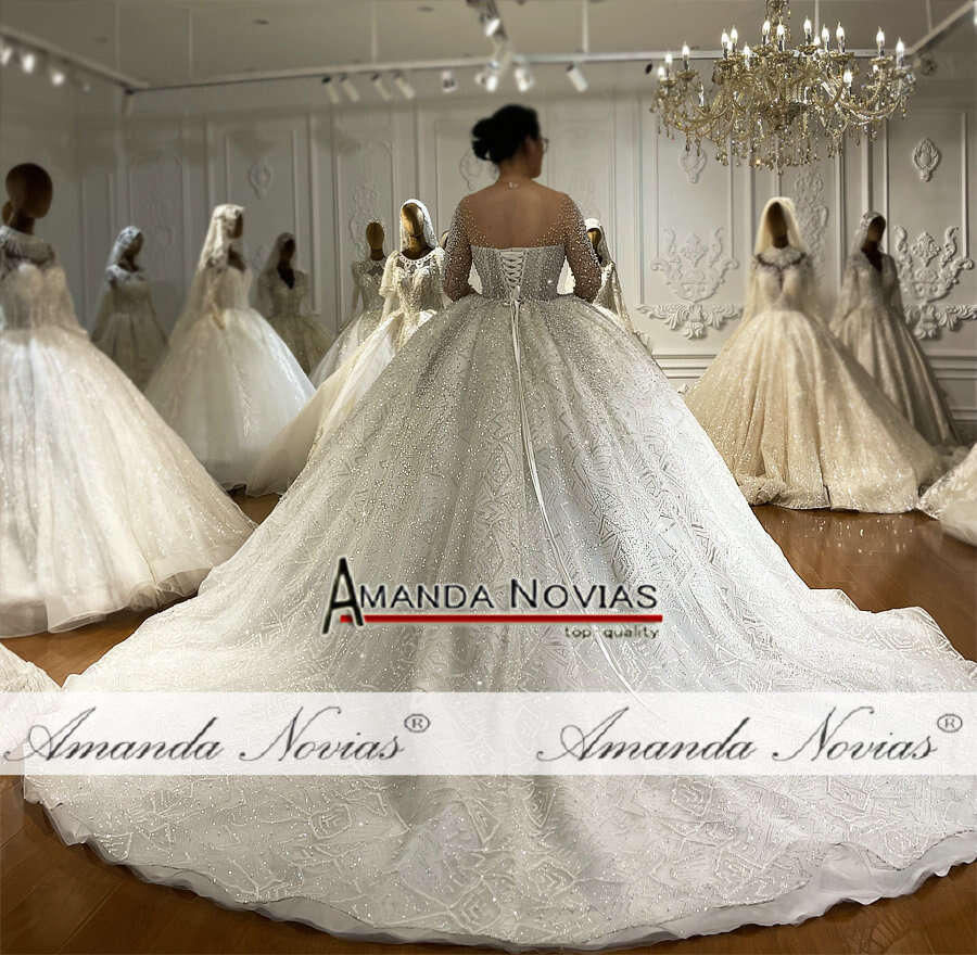 Amazing Full Pearls Ball Gown Wedding Dress Custom Order Sizes Real Work