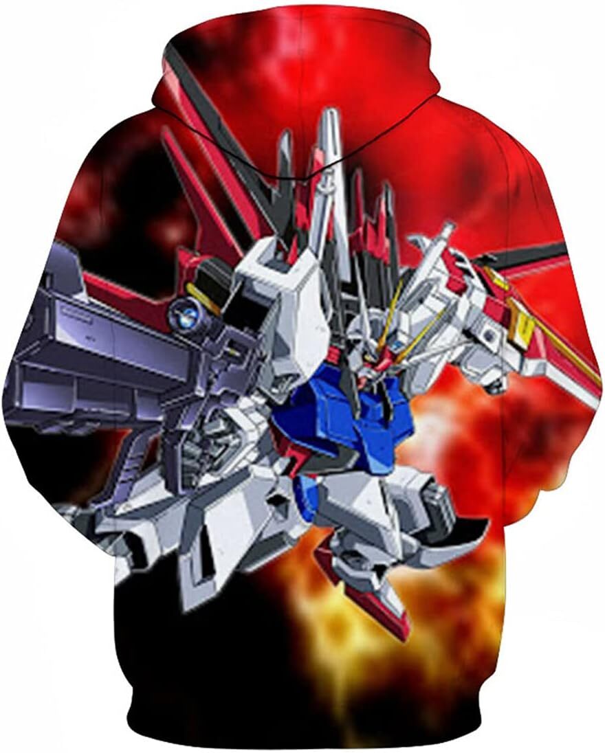 Hoodie for Mens Womens Men Women Anime Gundam 3D Print Pullover Hoodie Sweatshirt with Front Pocket Graphic trend