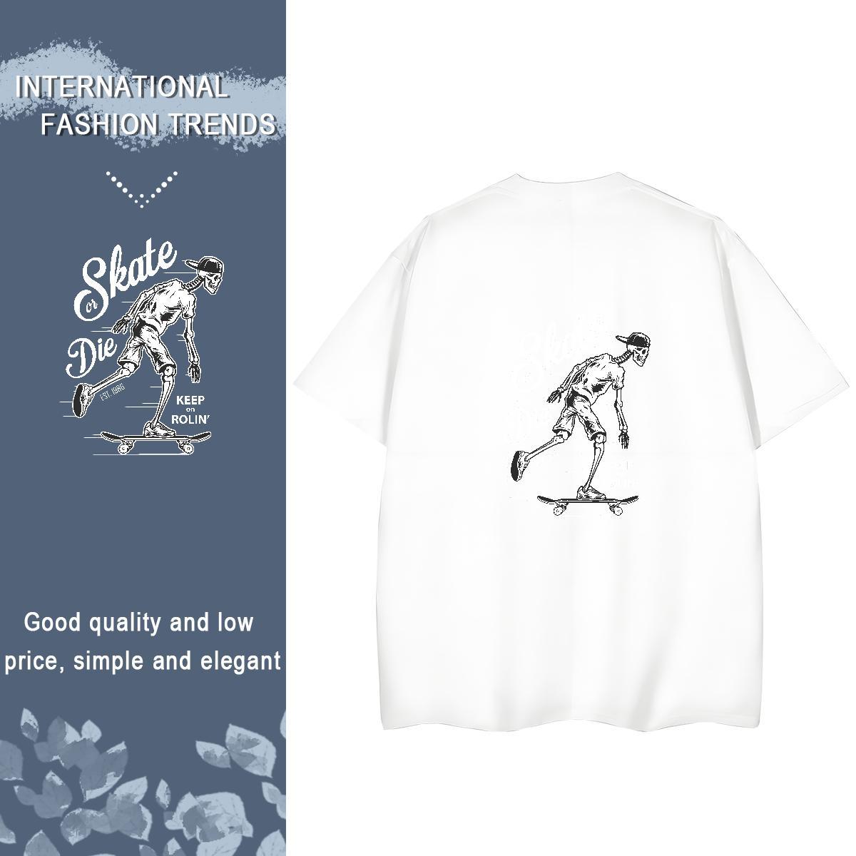 TOP Quality Womens T Shirts 230g Cotton Breathable Soft Home Outdoor skull Woman Tshirt High quality DIY Logo Polos