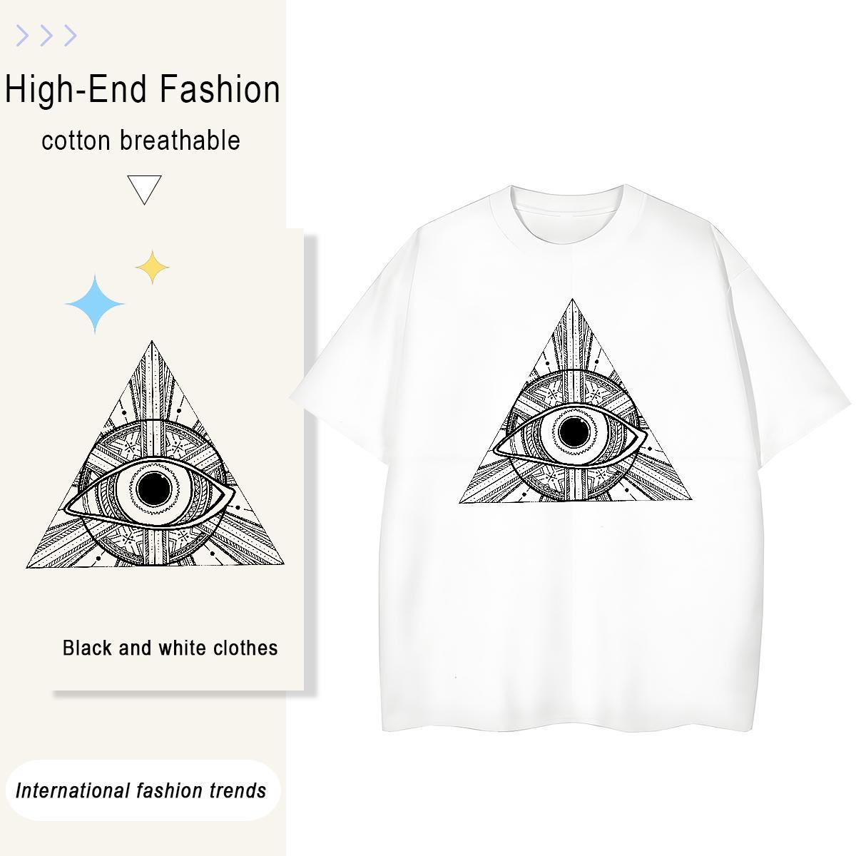 2024 Designer Woman T Shirts 230g Pure Cotton Comfortable High Street Hip Hop eye of the devil Unisex Tshirts Wholesale Cartoon Printing L-4XL Top Tee